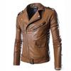 Spring Autumn Men's Leather Jacket Lapel Lace Up Leather Coat High Quality Fashion Casual Motorcycle Jackets Men