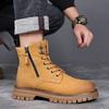 Outdoor Mens Casual Leather High Top Boots Stylish Ankle Boots 2025 New Low Top Walking  Shoes Hot Sale Lace-Up Motocross Botas