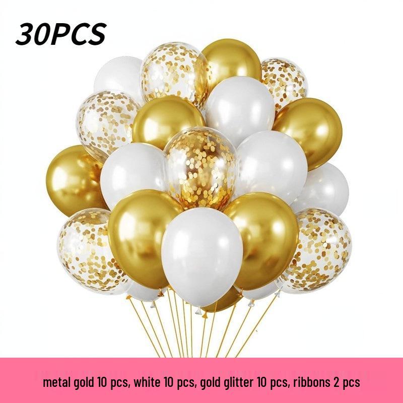 12" Sequin Confetti Balloons - Set of 30 for Christmas, Halloween, and Birthdays