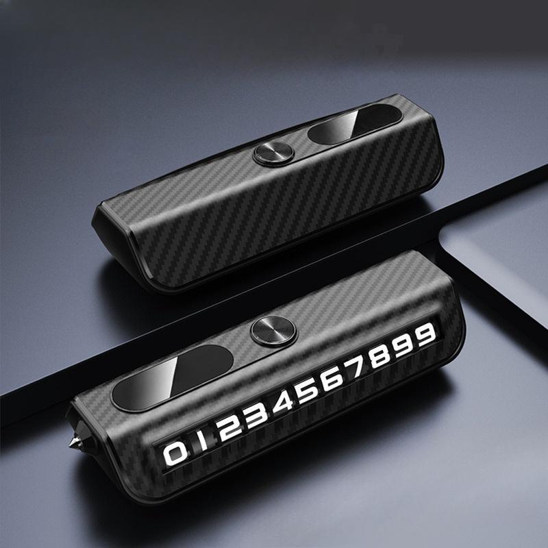

Hidden Parking Number Display with Glass Breaker - Carbon Fiber Style чёрный