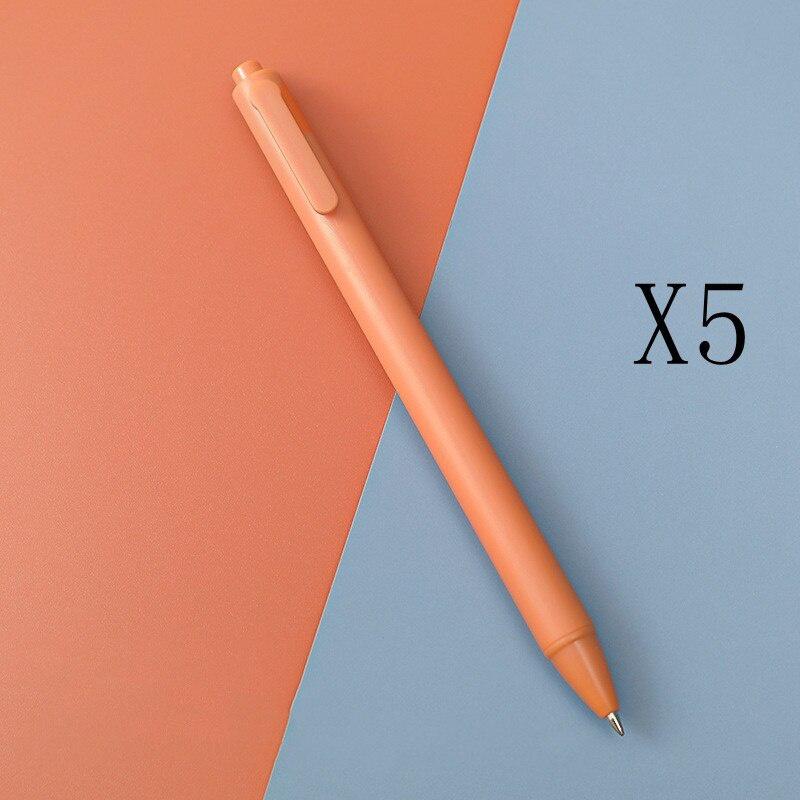 5pcs 0.5mm Macaroon Coloured Black Student Exam Tip Coloured Neutral Pen Office Stationery for Student New