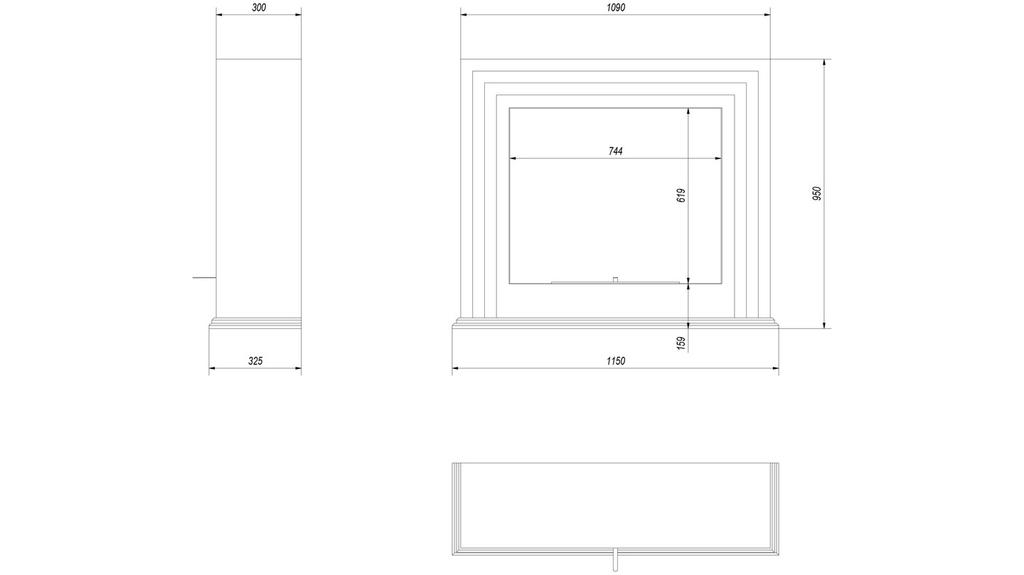 Portal Bioethanol-Kamin QUAERERE TÜV weiß