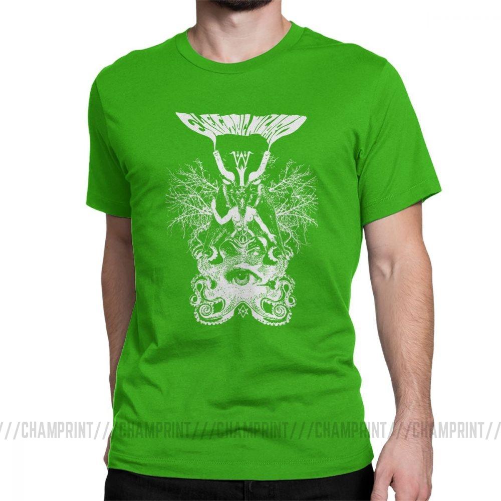 Electric Wizard Baphomet T Shirt For Men Funny Pure Cotton Tees Crewneck Short Sleeve T Shirt