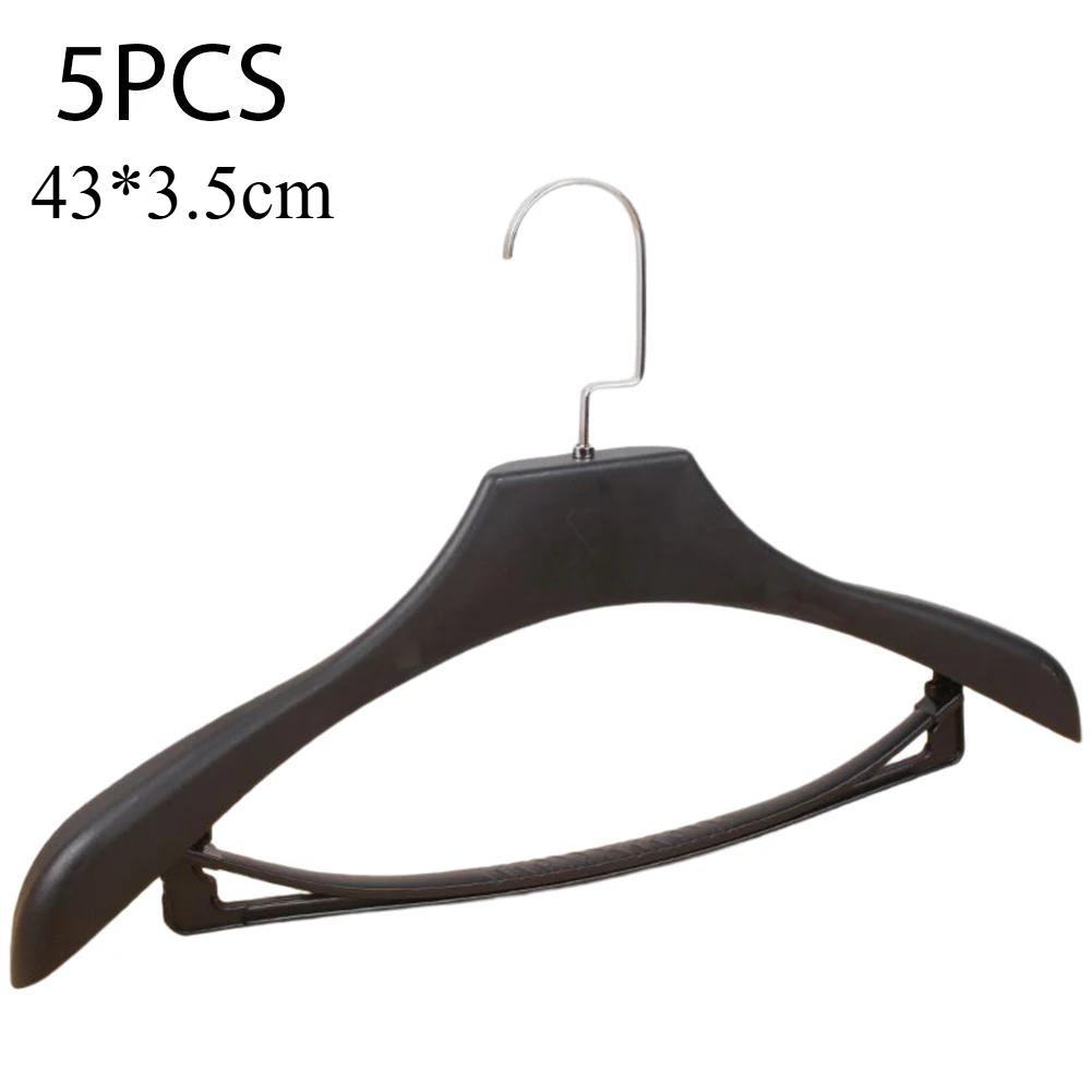 5Pcs Wide Shoulder Plastic Clothing Hanger,Suit Clothes Hanger Seamless Coat Drying Racks ,Wardrobe Room Storage Organizer