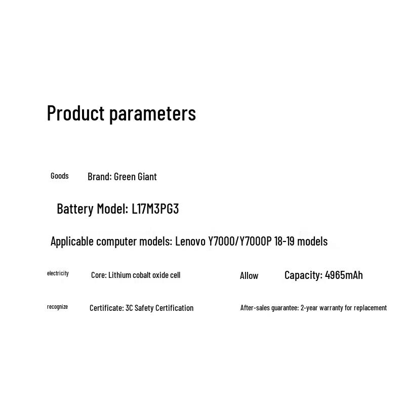 llano Replacement Laptop Battery for Lenovo Legion Y7000 Series