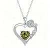 Rose Flower Love Heart Jewelry Wife Girlfriend Mom Daughter Anniversary Birthday Gift 12 Birthstone Necklace for Women