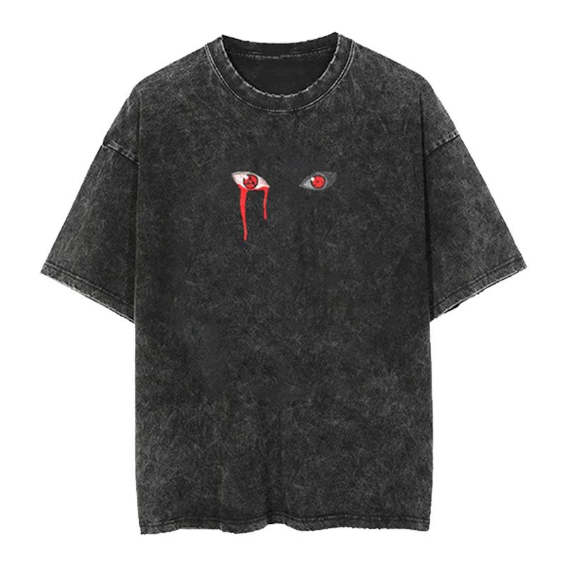 Cartoon Spell Battle Oversized Retro 3D Printed Loose Large Round Neck Cotton Short Sleeve T-Shirts Men’s