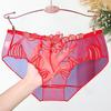 Low-rise Embroidery Flower Lace Women Briefs Quick Drying Fine Sewing Ultra-thin Transparent Sexy Underpants