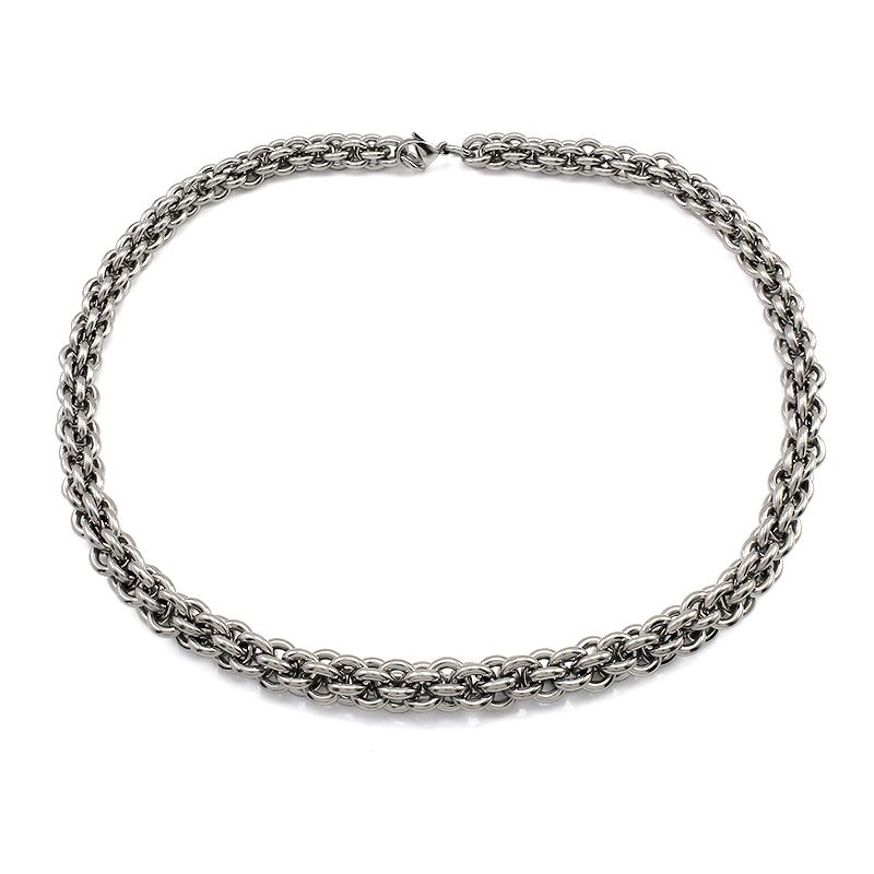 Rings Cross Connected Corn Stainless Steel Chain Necklace for Men Women 50cm Long Can be Customized Length