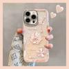 Crystal Flower Bracelet Apple 17promax Mobile Phone Case Iphone16 for 15 Light Luxury Premium 14 New 13