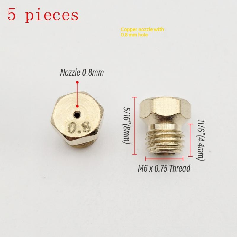 5PCS Brass Burner Gas Hob LPG- Conversion Kits Jets 50 65 70 87 95 Brass Nozzle For Gas Stove Brass Nozzle Propane Injector
