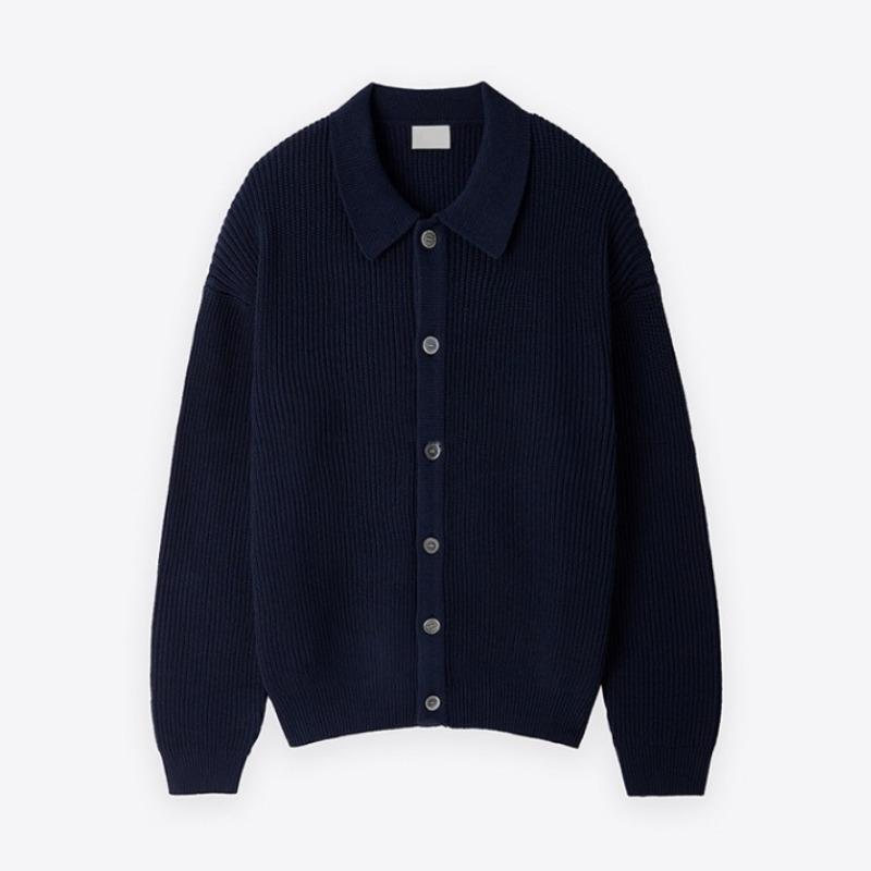 Gestrickte Strickjacke Jacke Herren Koreanischer Stil Revers Pullover Einfarbig Langarm Oberteil