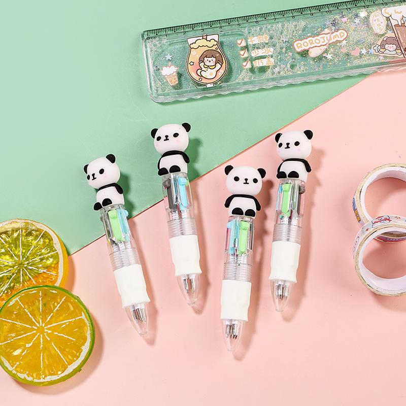Korean Cute Animal Head 4-Color Click Ballpoint Pen