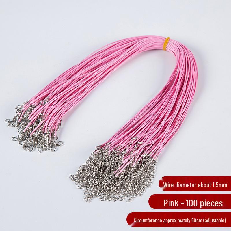 Black Leather Necklace Cord with Lobster Clasp for DIY Jewelry