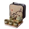 Chinesisches Kung Fu Reise-Set, Ru-Yao Tragbares Tee-Set für Reisen im Freien, Enthält eine Kanne und vier Tassen, Geeignet für den Heimgebrauch