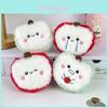 Charming Apple Coin Bag With Fun Expressions In Plush Material For Everyday Use