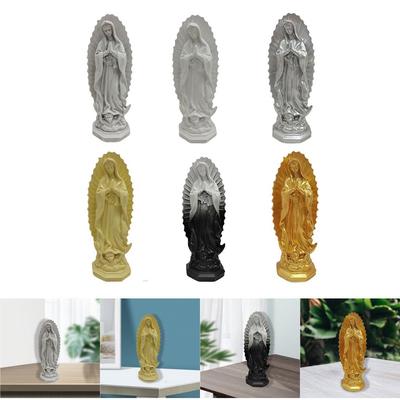 Resin Mary Statue Figure Blessed Mother Ornament Figurine Handmade for Patio Wedding Gift Tabletop Outdoor Decor