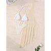 Sexy One Shoulder Knitted Cover Up 3 Piece Bikini Set Women Push Up High Waist Swimsuit Beach Bathing Suit Swimwear Biquini