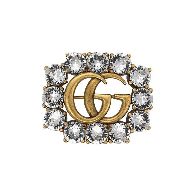 

Gucci Double G Hollow Design Crystal Metal Brooch Unisex accessories 506171-J1D50-8062 Basic Packaging-Dust Bag+Box