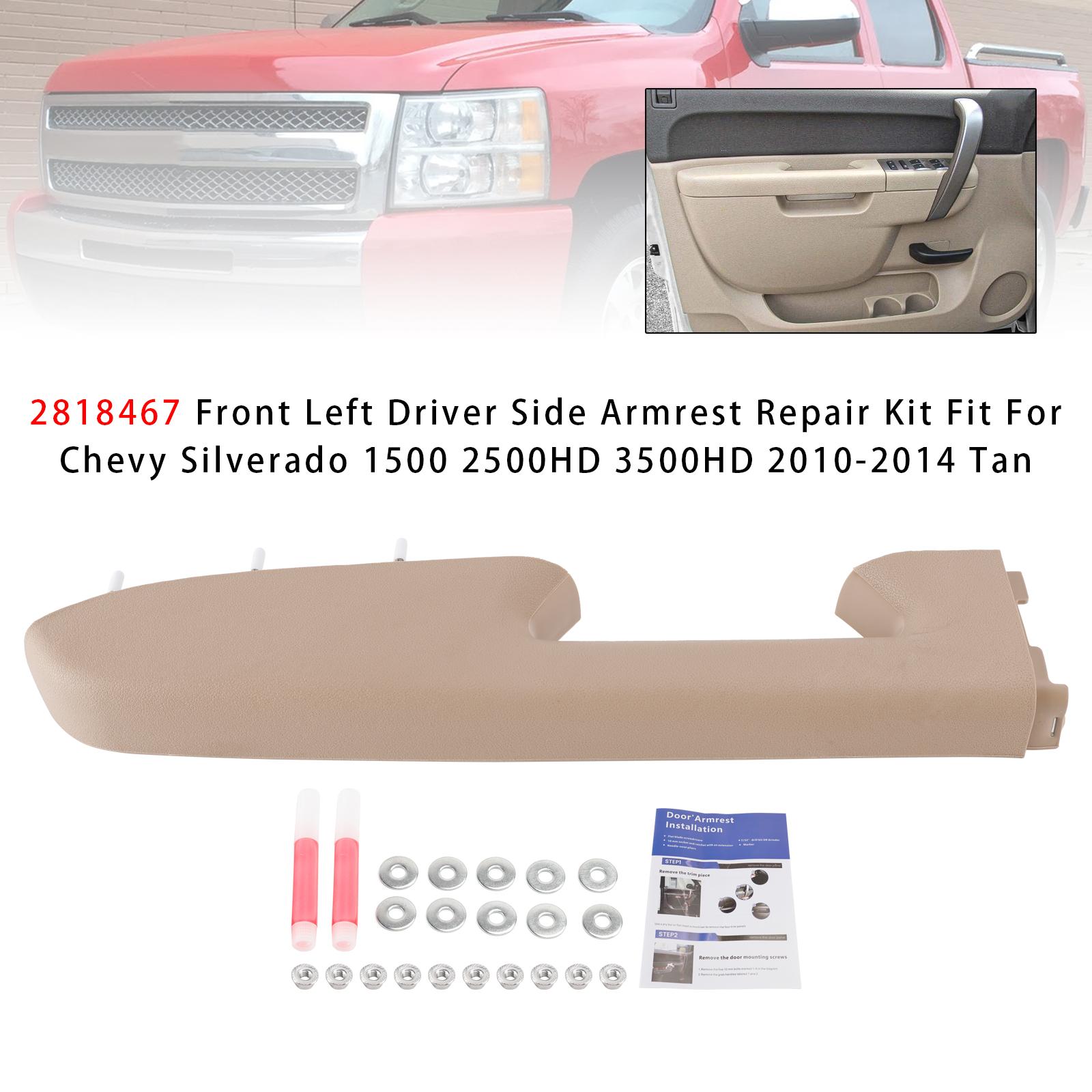 Front Left Armrest Repair Kit Fit For Chevy Silverado 1500 2500HD 3500HD 10-2014