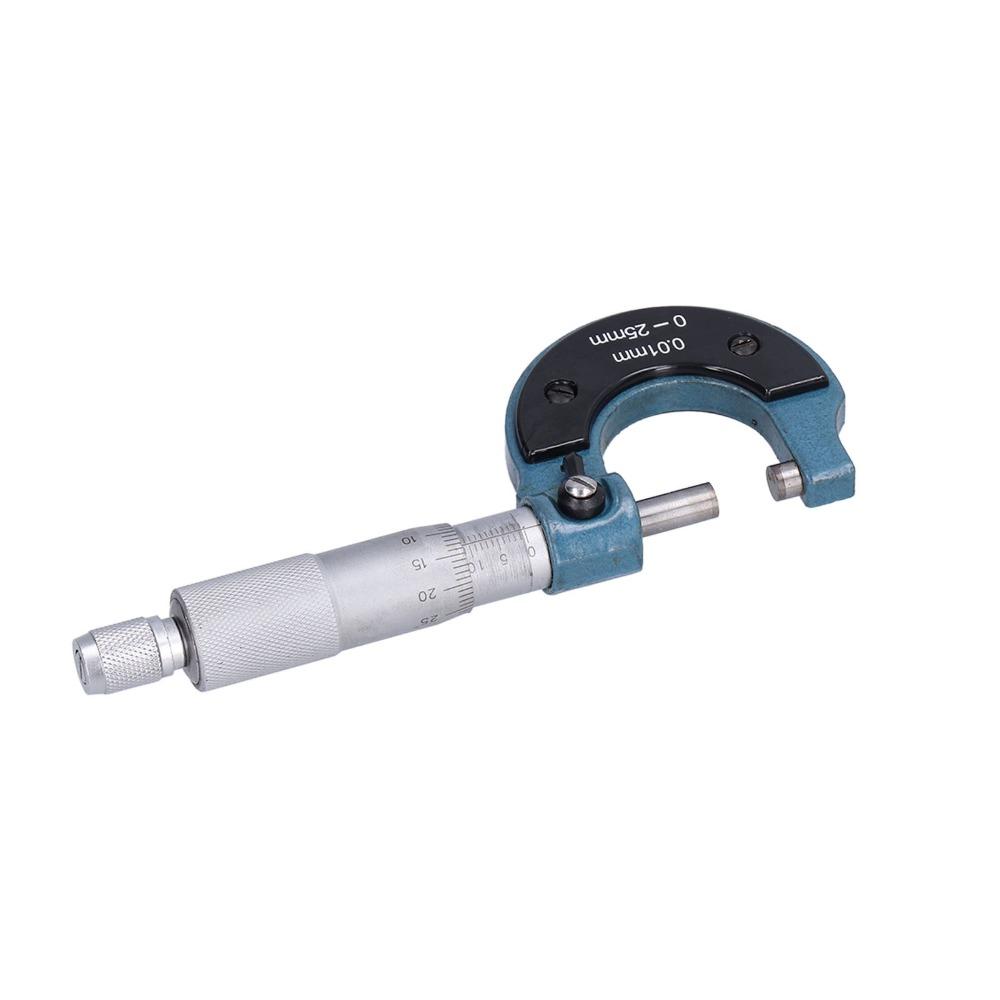 Edelstahl Außenmikrometer Hohe Genauigkeit 0,01 mm Teilung Dickemesswerkzeug 0-25 mm Messbereich Hohe Genauigkeit Mikrometer