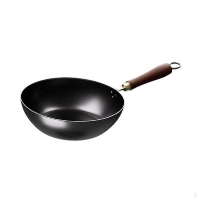 Kompakter Eisen-Wok zum Kochen, Einfache Wartung, Traditionelle Bratpfanne Induktion und Gas
