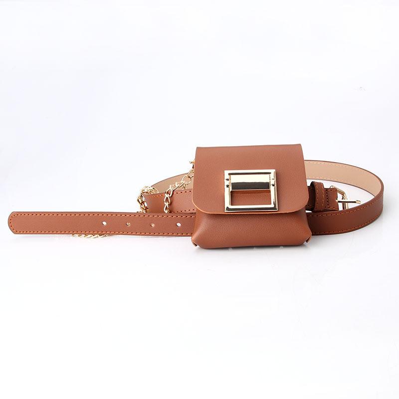 Fashion Womens Belt Chain Small Crossbody Bag With Detachable Strap For Casual And Formal Wear