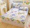 Bed Fitted Sheet + 2pc Pillowcases Bed cover 100% Cotton Single King Queen Bed Sheet Deep Pocket Mattress Protective Cover B82F