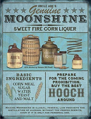 

Great Tin Sign Personalized Moonshine Nostalgic Vintage Retro Gift Sign Aluminum Metal Sign Wall Decoration 20x30cm（7.8x11.8inch）
