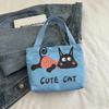 Süße Mini-Canvas-Tasche Koreanischer Stil Tragbare Damen-Handtasche Lunchtasche Cartoon Geldbeutel Kopfhörer-Aufbewahrungstaschen Lunchtasche