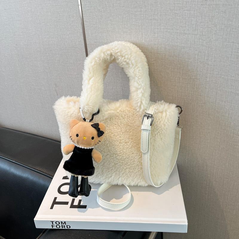 Autumn and Winter Fashion Handbag Small Bag Women's 2025 New Simple Plush Bag Versatile Shoulder Messenger Small Square Bag