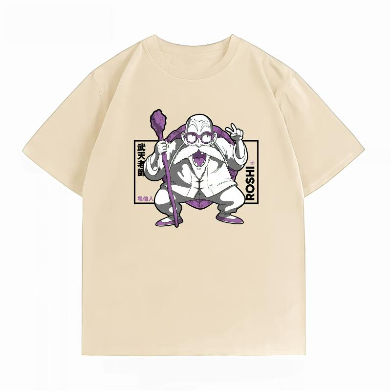 Unisexs Clothing New 100 Cotton Summer TShirt Bandai Dragon Ball Unisexs TShirt Roshi Print Casual Unisexs TShirt