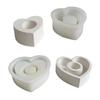 3D Heart-shaped Candle Holder Silicone Mold Non Stick Candleholder Gypsum Mould for Handmade Aromatherapy Candle