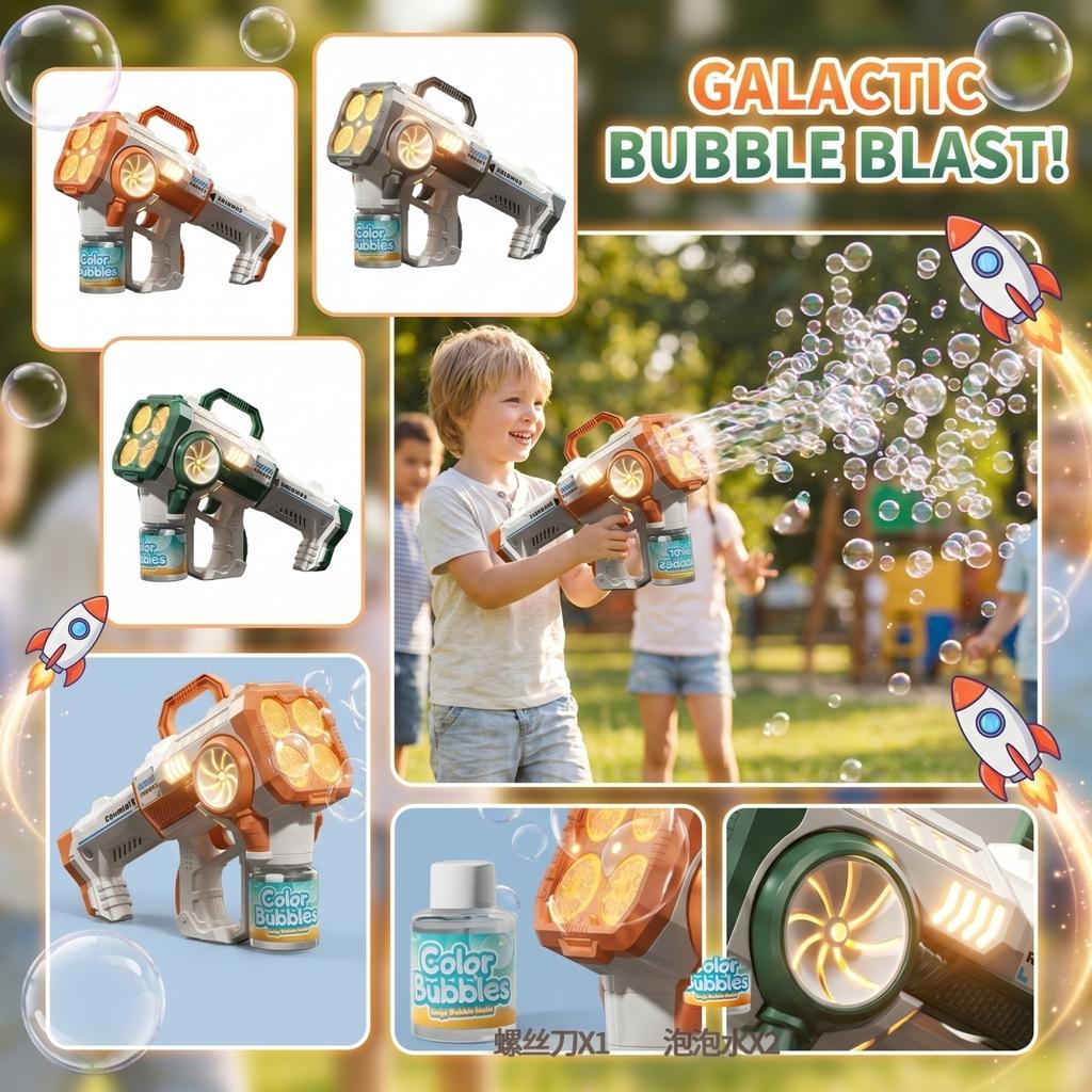 Bubble Machine Toy Bubble Gun Automatic Bubble Blower Kids Outdoor Bubble Maker with Handle for Easy Use and Continuous Bubble Production