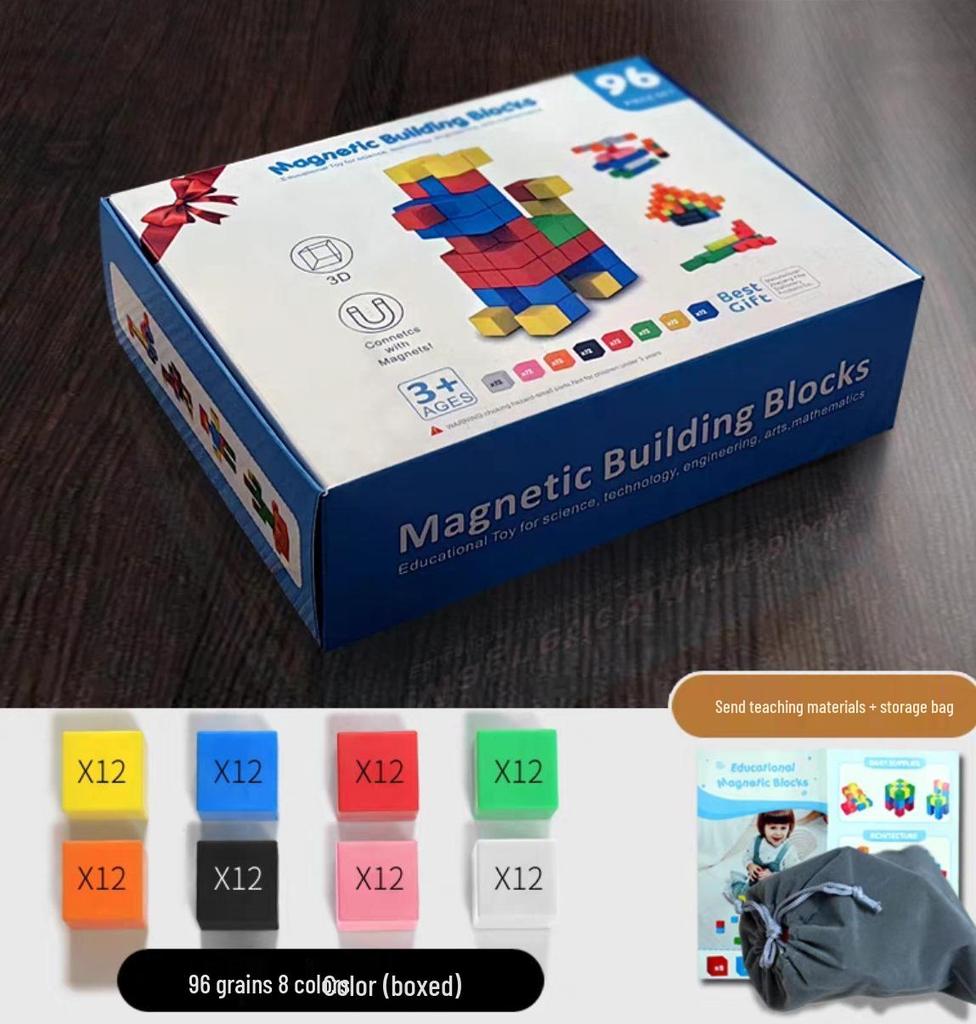 Grenzüberschreitende Magnetische Zauberwürfel Bausteine für Kinder - Pädagogisches Großteil 3D Puzzle