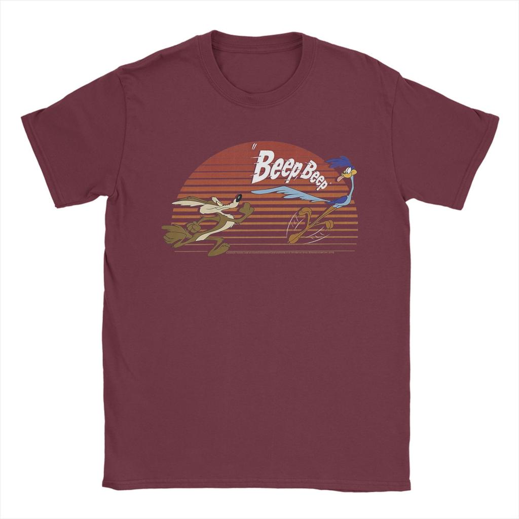 Wile E. Coyote And The Road Runner T-Shirt Beach Beep  Trendy Cool T Shirts Men Cotton Crew Neck 5XL 6XL Tees Streetwear Tops