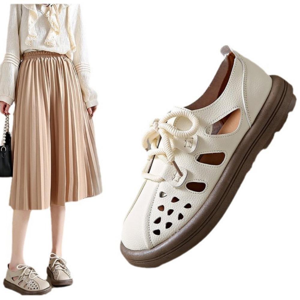 Übergröße Sommer Neu Komfort Lässig Damen Schuhe Mode Weiche Sohle Atmungsaktiv Ausgehöhlt Flache Schuhe für Damen