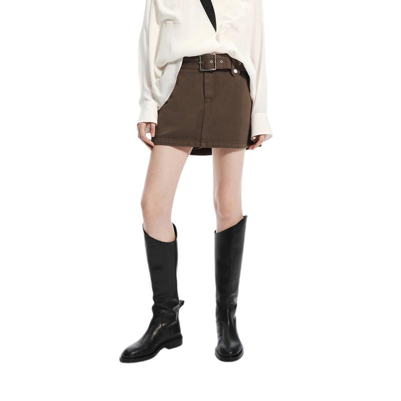 MO&Co. Retro Low-Waist Cotton Workwear Mini Skirt S