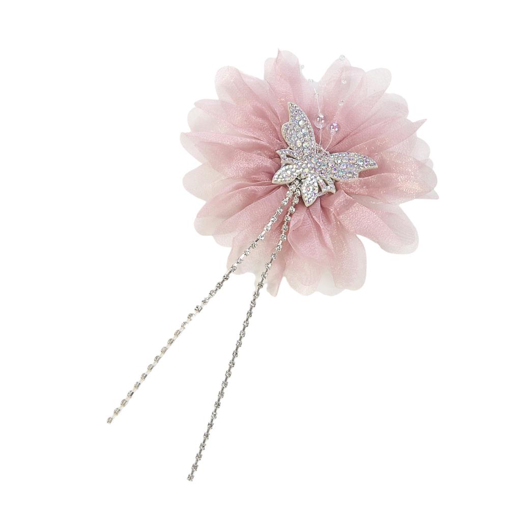 Flower Beaded Fabric Applique Crystal Sewing on Brooch Hair Clip for Wedding/ Evening Dress Clothing Brooch