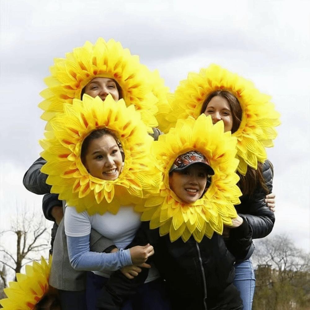 42cm Slunečnicová pokrývka hlavy Žlutý slunečnicový klobouk Kapuce Na taneční párty Festivalové hry Děti Dospívající Dospělí
