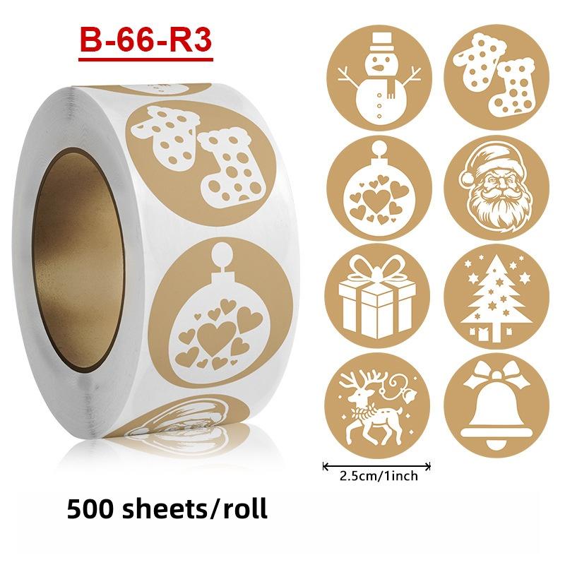 Round Christmas Stickers Christmas Theme Stickers For Cookie Bags Party Supplies Candy Bags