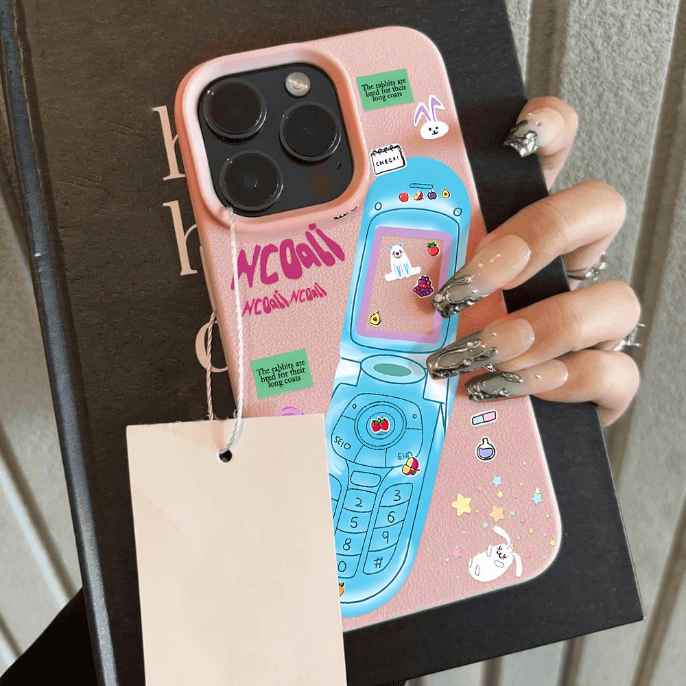 

Чохол для телефону iPhone 11 13 iPhone 12 14 15 16 Pro Max 12 Pro 15 Plus Шкіряний фарбований водонепроникний, стійкий до падінь і зносостійкий мультфільм iPhone 16 Pro рожевий