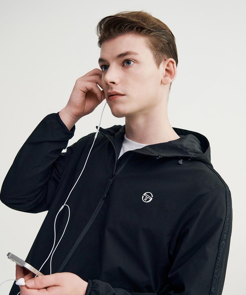 Sergio Tacchini M Essential Warm-Up Hooded Jacket (Black)