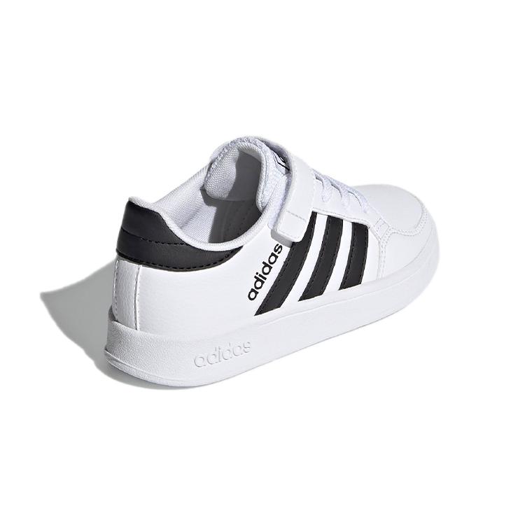 adidas Neo Breaknet Abrasion Resistant Low Top Kids' Skateboarding Shoes White Black Children Aged 3 7 Years Old FZ0106