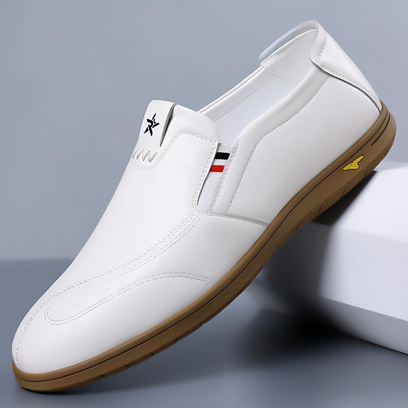 Fashion New Round Head Men's Casual Shoes Solid Color Business Fashion Loafers for Men Spring Autumn Leather Designer Shoes Male