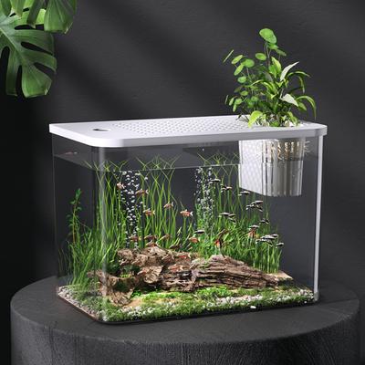 PET+ABS Aquarium Transparent Ökologischer Wassertank mit Deckel Sturzfest Aquarium Hydroponik-Behälter Schildkrötenbecken für Zuhause