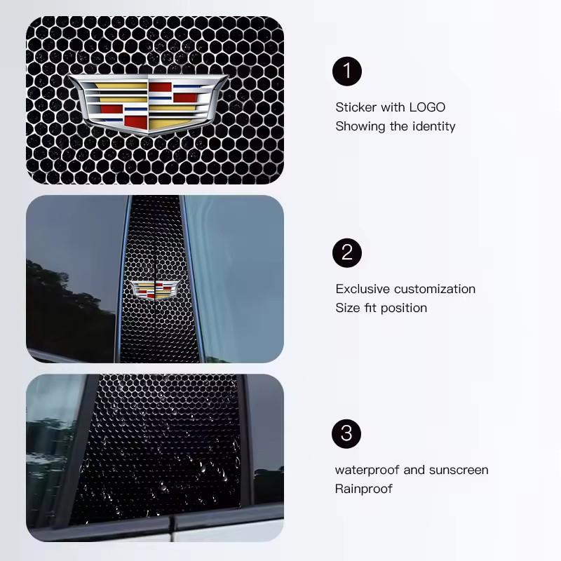 cwgqxl1 Honeycomb Texture Car B-pillar Sticker for Cadillac ATS BLS CT4 CT5 CTS ESCALADE XT4 XT6 XTS A B Column Protective Film Decals