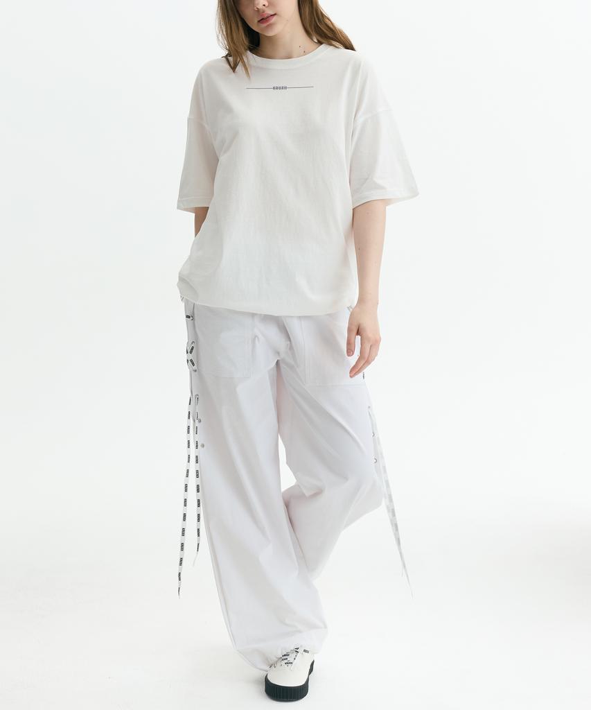 Keuleogsi Side Lace-Up Wide Pants Cloud White