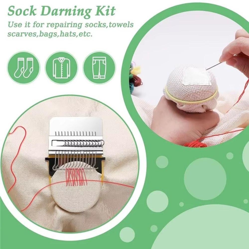 Egg/Mushroom Shaped Sock Darning Kit DIY Crafts Darning Mending Tool Kit Sock Repair