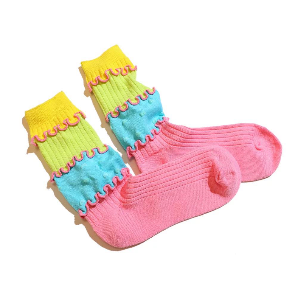 Trendy Dopamine Color Kids' Korean Leg Pile Socks - Autumn Thin Style for Boys and Girls